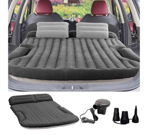 lot 1397 image: KMZ SUV Air Mattress Thickened and Double-Sided Flocking Travel Camping Bed with 2 Pillows & Electric Pump Dedicated Mobile Cushion Inflatable Bed for SUV Trunk and Rear Seat (Dark Gray)
