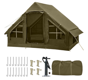 lot 1403 image: Inflatable Tents for Camping, 4-6 Person Easy Blow Up Tent with Hand Pump,4 Seasons Waterproof Air Inflatable Camping Tent House for Family Weekend Camping
