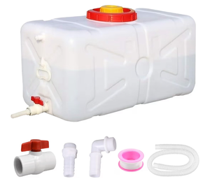 lot 1414 image: 20 Gallon Portable Water Tank with Spigot&Hose, Water Storage Container for Camping, RV, Truck, Emergency Preparedness��Thickening��