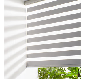 lot 1415 image: Persilux Cordless Zebra Blinds for Windows (35 W X 72 H, Grey) Free-Stop Dual Layer Roller Windows Shades for Day and Night, Light Filtering Sheer Shades for Home, Easy to Install