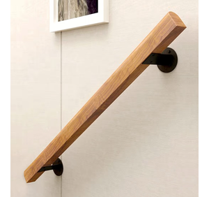 lot 1416 image: 2ft Wooden Stair Handrails, Hand Railings for Stairs Indoor Outdoor, Sturdy Safety Wall Mount Support, Non-Slip Staircase Handrail for Home Garden Corridor, Lofts Decking, Kindergarten Guardrail
