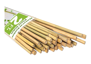 lot 1433 image: Natural Bamboo Poles, 2 Feet Bamboo Sticks for Plants, Wood Garden Stakes for Tomato, Bean, Flowers, Trees Potted and Climbing Plants, 25 Pack