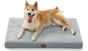 lot 1464 image: Bedsure Dog Beds Large Sized Dog- Orthopedic Pet Beds for Crate with Removable Machine Washable Cover, NOT Waterproof Egg Crate Foam Puppy Pad, Suitable for Pet Up to 50 lbs, 35x22