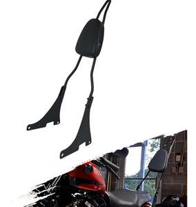 lot 1473 image: Motorcycle Detachable Rear Sissy Bar Backrest with PU Leather Passenger Cushion Pad Fit For Harley Sportster XL883 XL1200 48 SuperLow 2004��2022