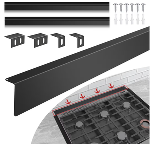 lot 1479 image: 30 Slide-in Range Rear Filler Kit W10113901A with 2pcs Silicone Stove Gap Covers, Cooktop Trim Kit Between Stove and Backsplash for Whirlpool & Most Brand, 316 Stainless Steel (Black)
