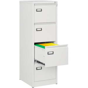 lot 141832 image: Retails for $145 STANI 4 Drawer File Cabinets with Lock, Metal Filing Cabinet for Home Office, Steel Lockable Storage Cabinets to Hanging LetterLegalA4,Assembly Required(White)