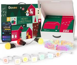 lot 261218 image: Retails for $300 Govee Christmas Lights Set, 100ft Permanent Outdoor Lights, 96ft String Lights,4.9 6.6ft Curtain Light for Christmas Decorations, Works with Alexa, Google Assistant, IP65 Waterproof, Christmas Gifts