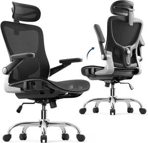 lot 351345 image: Retails for $243 Ergonomic Office Chair, Mesh Seat Cushion with 3D Armrests and 3D Headrest, Adjustable Lumbar Support, SGS Class 4 Gas Clylinder, Black
