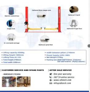 lot 64573 image: 10000 LBS Two-Post Car Lift with Optional Features (Blue)