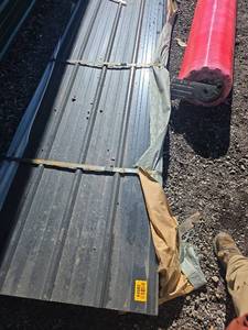 lot 64582 image: (Bundle of 35)12 Long 3Ft wide Metal Roofing Panels
