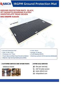 lot 64708 image: (This is a bundle of 15) 4x8 Heavy Duty Ground Protection Mats- High Density Polyethylene Black Diamond Plate
