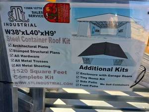 lot 64727 image: 38x40 Steel Container Roof Kit - 1520 sq ft