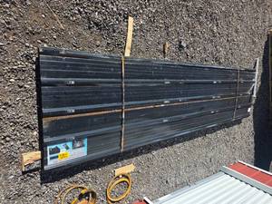 lot 64698 image: (Bundle of 35) Black metal roof panels 12Ft x 3Ft