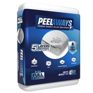 lot 1217 image: Peelaways Waterproof Disposable Bed Sheets �� As Seen On Shark Tank  5-Layer Absorbent Wellness Sheets for Elderly, Homecare, Hospital Use and Travel