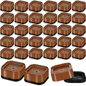 lot 1223 image: Ecally 32 Pack Furniture Risers Adjustable Bed Risers Desk Leg Risers 1.38 Stackable Heavy Duty Bed Lifts Risers Square Bed Raising Blocks for Mattress Table Leg Desk Chair Couch Sofa Dorm (Brown)