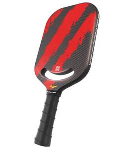 lot 1230 image: Warping Point Ascent Pickleball Paddles  Carbon Fiber Pickleball Racket with Aero Throat  Textured Grit Surface  13mm Hexa Polymer Core  USAPA Approved  Designed for Power & Spin  Red