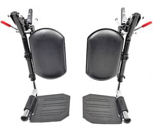 lot 1248 image: Wheelchair Elevating Legrests with Padded Calf Pads, Composite Footplates, Fits Most Standard wheelchairs of All Brands. Wheelchair Parts,Same Functional Structure as LK3JELR,T94,(1Pr, Black)