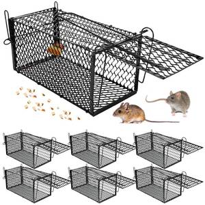 lot 1249 image: Qualirey 6 Pcs Humane Rat Trap Small Chipmunk Mouse Squirrel Cage Rodent Animal Voles Hamsters Cage Catch and Release Trap for Home Garden Indoor Outdoor(Black,12 x 5.5 x 5.5 Inch)