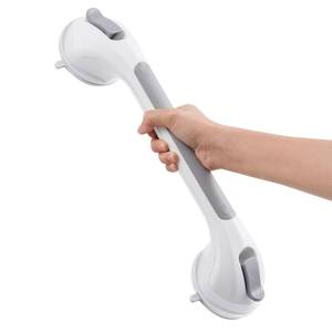 lot 1264 image: DUORAN Shower Handle 1 Pack, 17 Inch Grab Bar for Bathtubs and Showers, Strong Suction Cup Safety Handrail for Seniors, Elderly, Injury Recovery, No Drilling Waterproof Bathroom Grip, Grey