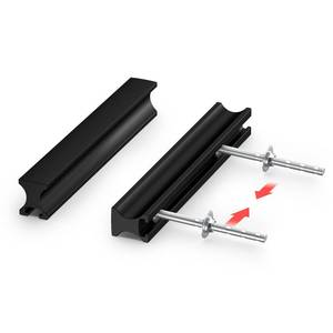 lot 2041 image: homdiy 10 Pack Adjustable Black Cabinet Pulls 1 to 4 (25-102mm) Adjustable Hole Distance Drawer Pulls