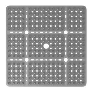 lot 2048 image: XIYUNTE Large Square Shower Mat Non Slip - 27 x 27 Inches Non Slip Shower Mats for Inside Shower, Square Shower Floor Mat with Suction Cups and Drain Holes, Machine Washable, Grey