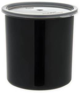 lot 2053 image: Carlisle FoodService Products Classic Round Storage Container Crock with Lid for Kitchen, Restaurants, Home, Plastic, 2.7 Quarts, Black