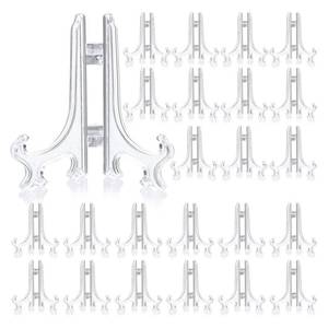 lot 2060 image: Patelai 48 Pieces Mini Easel Stands Plastic Plate Stand Holder Display Picture Easel for Display Picture Frame Collectibles Desktop Weddings Party Home Decoration(5 Inch,Clear)