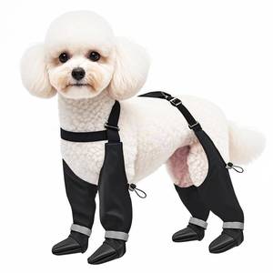 lot 2065 image: YAQUHO Suspender Boots for Small Dogs, Ultra-Lightweight Waterproof Anti-Slip Puppy Shoes, Adjustable Paw Protector with Reflective Strips for Winter Snow Rain Hiking (S)