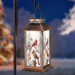 lot 2066 image: Solar Lanterns with Cardinal Theme Outdoor Waterproof Decorative Lights for Garden Birthday Gifts for Women, Mom, and Grandma Solar LED Hanging Lights for Yard, Patio, Lawn, and Porch(Snow Scene)