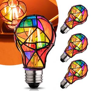 lot 2068 image: CybaaLuxzus Stained Glass Light Bulb,Rainbow Painted Light Bulb,Mosaic Light Bulb,4W 120V,Multi Colored Colorful Light Bulb Indoor,Fun Romantic Light Bulbs,Unique Decorative Light Bulbs