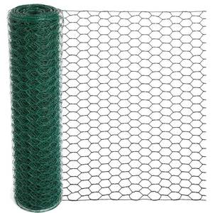 lot 2082 image: Mklsit Chicken Wire for Floral Arrangements, 15.7 x 157 Inches Green Mesh, 0.6 Inch Hexagonal Galvanized PVC Coated Netting Fence for Crafts, Poultry, Garden