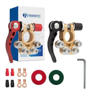 lot 2095 image: RARAYC 2 PCS Military Spec Battery Terminal Connectors Top Post Kit with Cover,Copper Lugs,Heatshrink and post washer