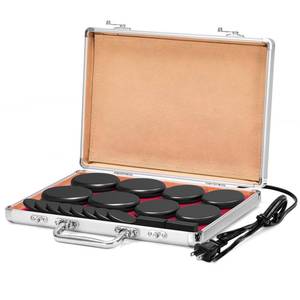 lot 2097 image: Hprampi 18Pcs Hot Stone Massage Set, Hot Rocks Massage Stones with Heater Kit, Portable Basalt Rocks for Home Spa, Relaxing