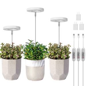 lot 2113 image: LORDEM Grow Light, Full Spectrum LED Plant Light for Indoor Plants, Height Adjustable Growing Lamp with Auto OnOff Timer 4812H, 4 Dimmable Brightness, Ideal Small Pack of 3, Warm White