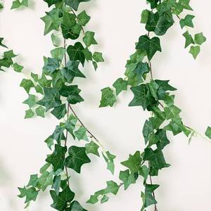 lot 2120 image: Dallisten 3 Strands Odorless Artificial Ivy Vines Kit, 71 Silk Ivy Garland with Green Leaves, Fake Hanging Plants Greenery Decoration for Bedroom, Windows, Walls, Wedding, Outdoor Decor (Green)