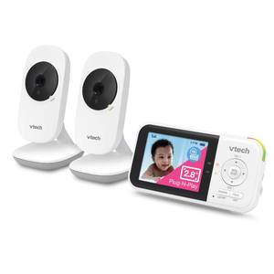 lot 2125 image: VTech VM819-2 Baby Monitor, 2.8�� Screen, 2 Cameras, 1000ft Range, Night Vision, 2-Way Audio, Temperature Sensor, Lullabies, Secured Transmission No WiFi