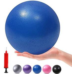 lot 2126 image: MOMPLUS Exercise Pilates Mini Yoga Balls Barre Small for Home Stability Squishy Training Physical Therapy Improves Balance with Pump(Blue,6 Inch)