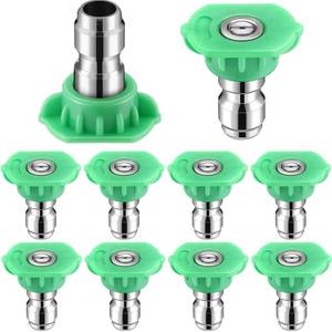 lot 2138 image: MorningRo 14 Inch Pressure Washer Nozzle Tips Quick Connector 2.5 Gpm 4000 Psi Power Washer Spray Tips Set for Home Car Patio Driveway(Green,10 Pack)