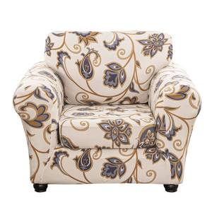 lot 2141 image: Lamberia Printed Sofa Cover High Stretch Sofa Slipcovers 2 Piece Armchair Slipcover with One Separate Cushion Cover Elastic Bottom Floral Pattern (Love Forever, Armchair)