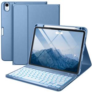 lot 2149 image: Harvopu Compatible for iPad Air 11-inch 10.9 Air 5th 4th Generation Case with Keyboard - Backlit Wireless Detachable, Folio Cover with Pencil Holder for iPad Air 11 Inch M3M2, Air 5 Air 4 (Blue)