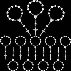 lot 2152 image: Hicarer 12 Pieces Baptism Rosary Mini Rosary Baptism Favors Centerpieces for Party on Table Christening Favors Communion Favors Weddings Party Favors(White)
