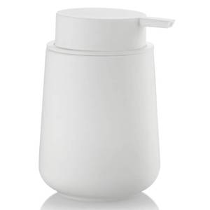 lot 2154 image: YAUKPH Matte Cream White Liquid Hand Soap Dispenser Plastic 11 oz - Modern Minimalist Style for Bathroom & Kitchen Countertop Refillable