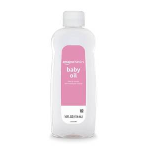 lot 2161 image: Amazon Basics Baby Oil, Mild & Gentle, Dermatologist Tested, Lightly Scented, 14 Fluid Ounces (Previously Solimo)
