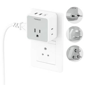 lot 2172 image: TESSAN European UK India Travel Plug Adapter Kit, International Detachable with 3 Outlet 3 USB(1 USB C), Type CGD EU Power Adaptor, US to Europe Italy Spain France Ireland Dubai Maldives