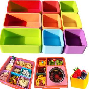 lot 2178 image: IELEK Silicone Lunch Box Dividers Reusable Non-Toxic, BPA Free, Dishwasher Safe Bento Box Accessories Lunch Box Dividers