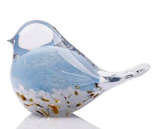lot 2188 image: WUBIANJIE Hand Blown Glass Bird Statue Collectible Animal Art Paperweight, Living Room Bedroom Bookshelf Coffee Table Small Ornaments Shelf Home Decoration (Blue)