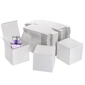 lot 2194 image: Jucoan 100 Pack White Paper Gift Boxes with Lids, 4 x 4 x 4 Inch Gift Wrapping Box Party Favor Box Goodies Treat Boxes Candy Boxes for Wedding, Bridesmaids Proposal, Birthday, Thanksgiving, Christmas