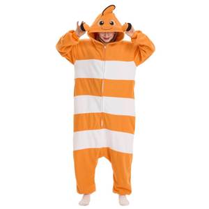 lot 2212 image: Supodon Adult Onesie Pajamas, Unisex Cute Animal Costume, Cosplay Halloween Jumpsuit Sleepwear for Women Men (US, Alpha, X-Large, Regular, Regular, Clownfish)