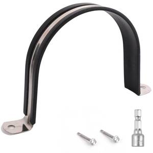 lot 2233 image: Soimuk Pipe Clamps,304 Stainless & Rubber Cushioned Heavy Duty Conduit clips (SCH 4 in (114 MM) - 2 Pack)