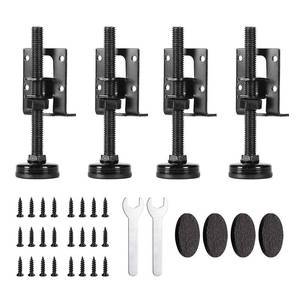 lot 4128 image: Ohiyoo 4 Pack Heavy Duty Adjustable Leveling Feet - Furniture Levelers for Workbench, Table, Cabinet, Wardrobe
